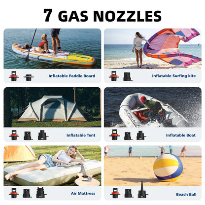 CYCPLUS 20PSI High Pressure Smart SUP Air Pump, Rechargeable Battery-Powered, Intelligent Dual Stage Inflation & Deflation, Auto-Off Air Pump for Stand Up Paddle Boards,Surfing Kite, Tent, Mattress
