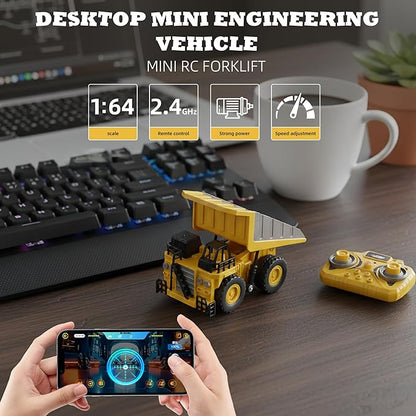 Remote Control Dump Truck for Boys Adults Metal Rc Dump Truck 10-Channel Construction Vehicle Gift for Kids Birthday or Christmas