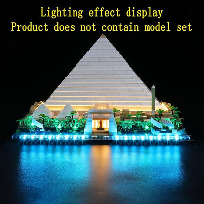 LED Light Kit Compatible with Lego Great Pyramid of Giza - Lighting Set for Architecture 21058 Building Model (Model Set Not Included)