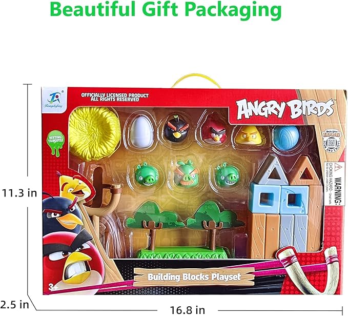 Newly Licensed Angry Birds Toys Playsets Build N’ Launch Construction Brick Assembly Building Blocks Sets Pig City Strike 2 Takedown Space Planet Game Catapult Slingshot Gift Box 20pcs