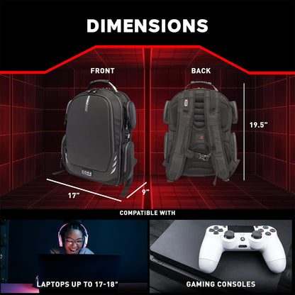 Mobile Edge CORE Gaming Laptop Backpack for 17-18 Inch Laptops with USB Charging Port and Cable, TSA-Friendly, MECGBPV1