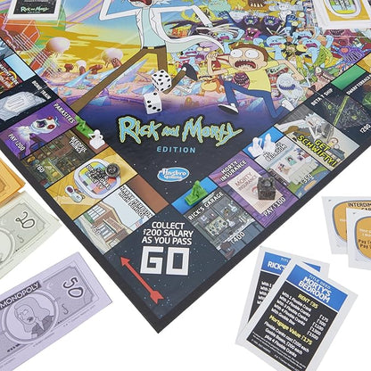 Hasbro Gaming Monopoly: Rick and Morty Edition Board Game Cartoon Network Game for Families and Teens 17+ Includes Collectible Monopoly Tokens (Amazon Exclusive)