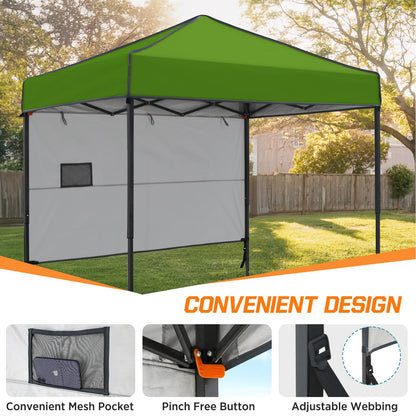 COOS BAY 6x4 Pop Up Canopy Tent with Adjustable Side Wall, Easy Setup Lightweight Portable Sun Shelter for Beach, Camping & Small Spaces, Grass Green