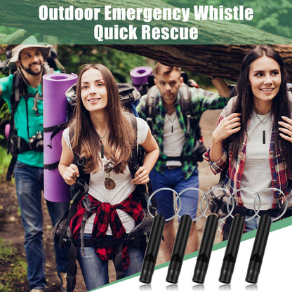 35 Pieces Emergency Whistle with Keychain, Aluminum Emergency Survival Whistle for Camping Hiking Hunting Outdoors Sports, Loud Sound (Black)