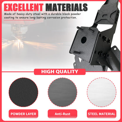 KLYONA for JK up to 37" Spare Tire Carrier with Third Brake Light Bracket Compatible with 2007 2008 2009 2010 2011 2012 2013 2014 2015 2016 2017 2018 Jeep Wrangler JK JKU Width-Adjustable Tire Lift