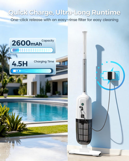 2026 Upgrade Cordless Handheld Pool Vacuum,Pool Vacuum for Above & Inground Pool,Rechargeable Pool Cleaner with Extention Pole,Up to 70-Min Runtime,Ideal for Leaves,Debris,Spas,Hot Tubs,Blue