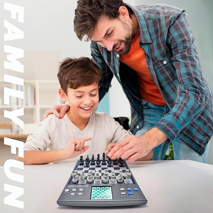 iCore Electronic Chess Set Talking Computer Chess Board 100 Preset Exercises 5 Levels 40 Famous Electronic Chess Games for Kids &amp Adults