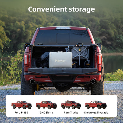 Havnby Truck Mattress, TPU Air Foam Camping Bed, Back Seat Inflatable SnugNest with Rechargeable Built-in Pump, Portable Travel Sleeping Mattress for Pickup Trucks