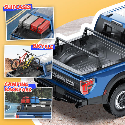 Truck Bed Adjustable Cross Bars for Pickup Trucks, Wide Width Adjustment, No-Drills Needed Installation (Not for Any Bed Cover), 95034D