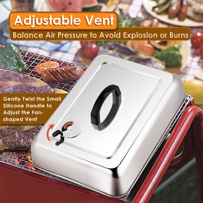 Leonyo 13x9 Inch Basting Cover for Griddle Grill, Melting Dome with Vent