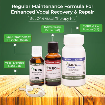 TMRG Powerful Vocal Recovery Kit-Normal - Professional Vocal Cord Remedy | 100% Natural Herbal Supplement for Sore Throat, Hoarse Voice, Hoarseness | Emergency Relief and Regular Maintenance