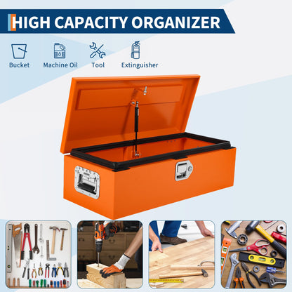 ExploreHorizon 30 Inch Heavy Duty Steel Truck Bed Tool Box Truck Car Outdoor Trailer Pickup Toolbox, RV Storage Organizer w/Lock & Keys