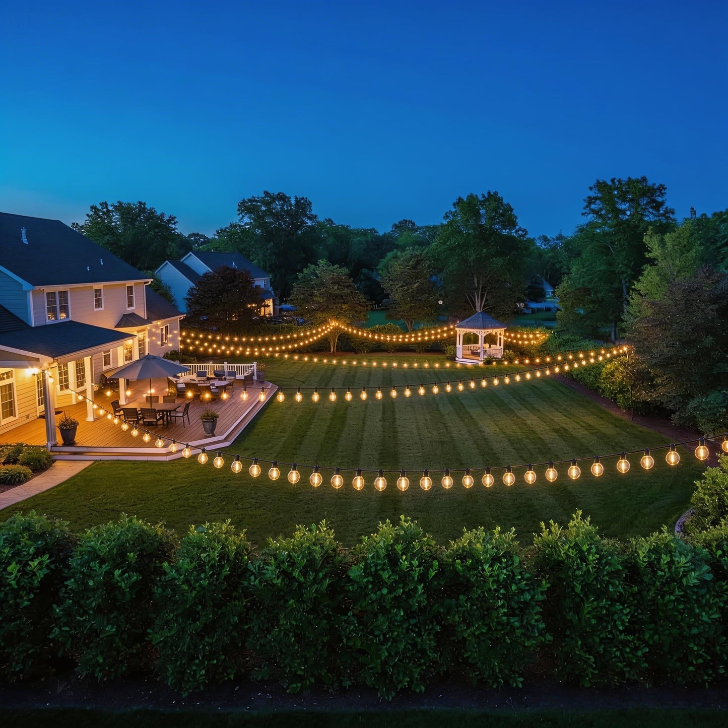 RTTY 300 FT Outdoor String Lights Patio Light for Outside, Waterproof G40 Shatterproof LED Bulbs, Dimmable Hanging Connectable Globe Lighting for Bistro, Backyard, Cafe, Porch, Balcony, Market, 2700K