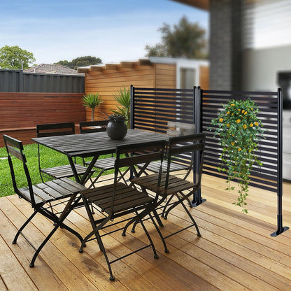 Ajikgn Freestanding 3FT W x 4FT H Outdoor, PE Galvanised Steel Pipes with UV & Rust Resistant Coating, Splicable Decoration Fence Privacy Screen, 36.1x8.7x47.2 Inches, Brown