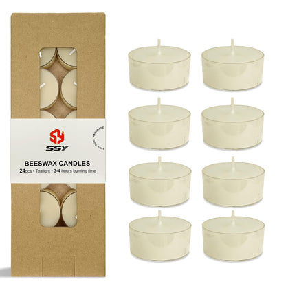 Ivory Tea Lights Candle Set of 24, Jasmine Scented Tealight Candles, Handmade Tea Candles, Long Burning Tealights for Romantic Wedding Home Decor Gift