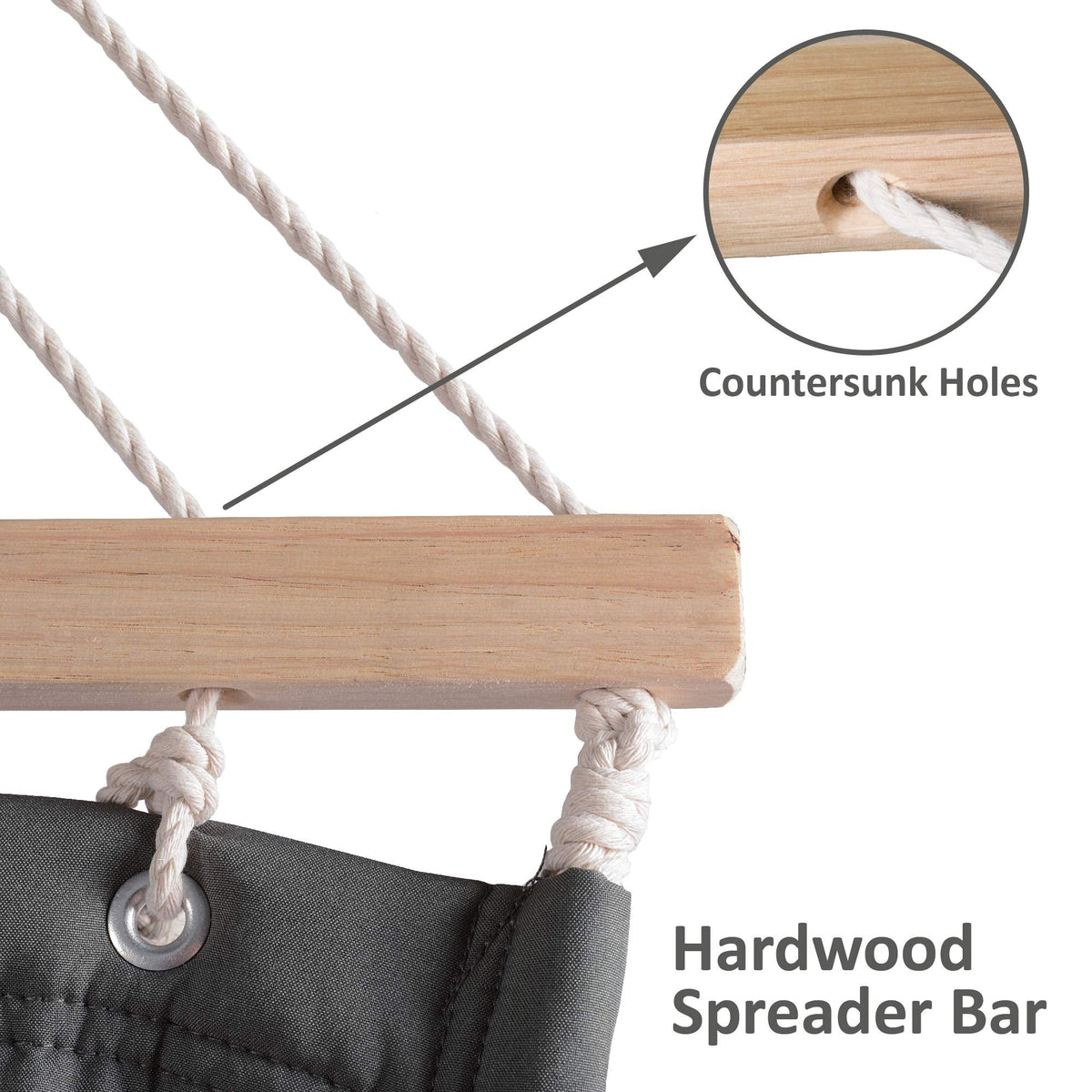 SUNCREAT Heavy Duty Hanging Tree Hammock, 475 lbs Capacity, Two Person Hammock with Large Soft Pillow, Tree Hooks, Gray