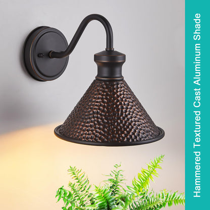 Tarentlight Gooseneck Wall Light Fixtures, 2-Pack, Oil-Rubbed Bronze, Aluminum, Model W2412, Outdoor Sconce for Porch and Garage