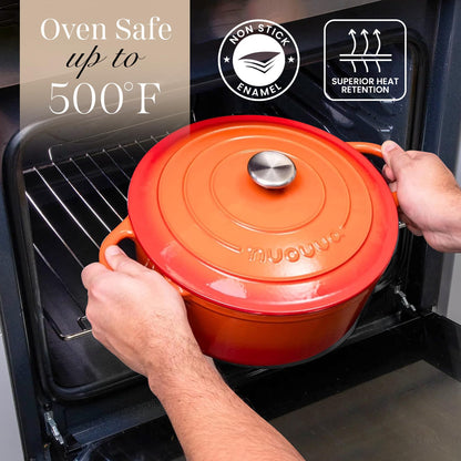 Nuovva Enamelled Cast Iron Cookware Bundle – Dutch Oven Pot with Lid, Casserole Dish & Bread Loaf Pan – Premium Ovenproof Cookware Set for Baking, Roasting & Everyday Cooking