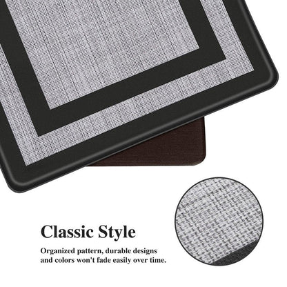 Mattitude Kitchen Mats Set of 2,Cushioned Anti-Fatigue Non-Skid Rug Sets Ergonomic Comfort Standing Mat for Kitchen, Floor, Office, Sink, Laundry, Black and Gray