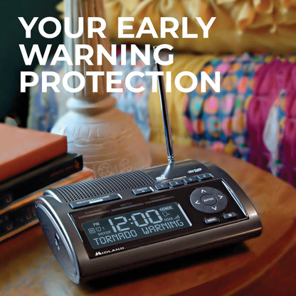 Midland Deluxe Home and Travel Emergency Radio - NOAA Weather Alert Scanner, Flashlight, Alarm Clock and AM/FM