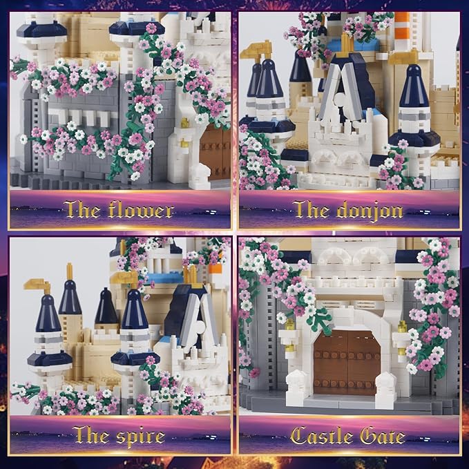 3100PCS Dream Castle Micro mini Building Blocks(Not Compatible with Lego)A Ideals Dream DSN Palace Achitecture with Sakura Serie Model Building Blocks Set Unique Present Toys for 14+