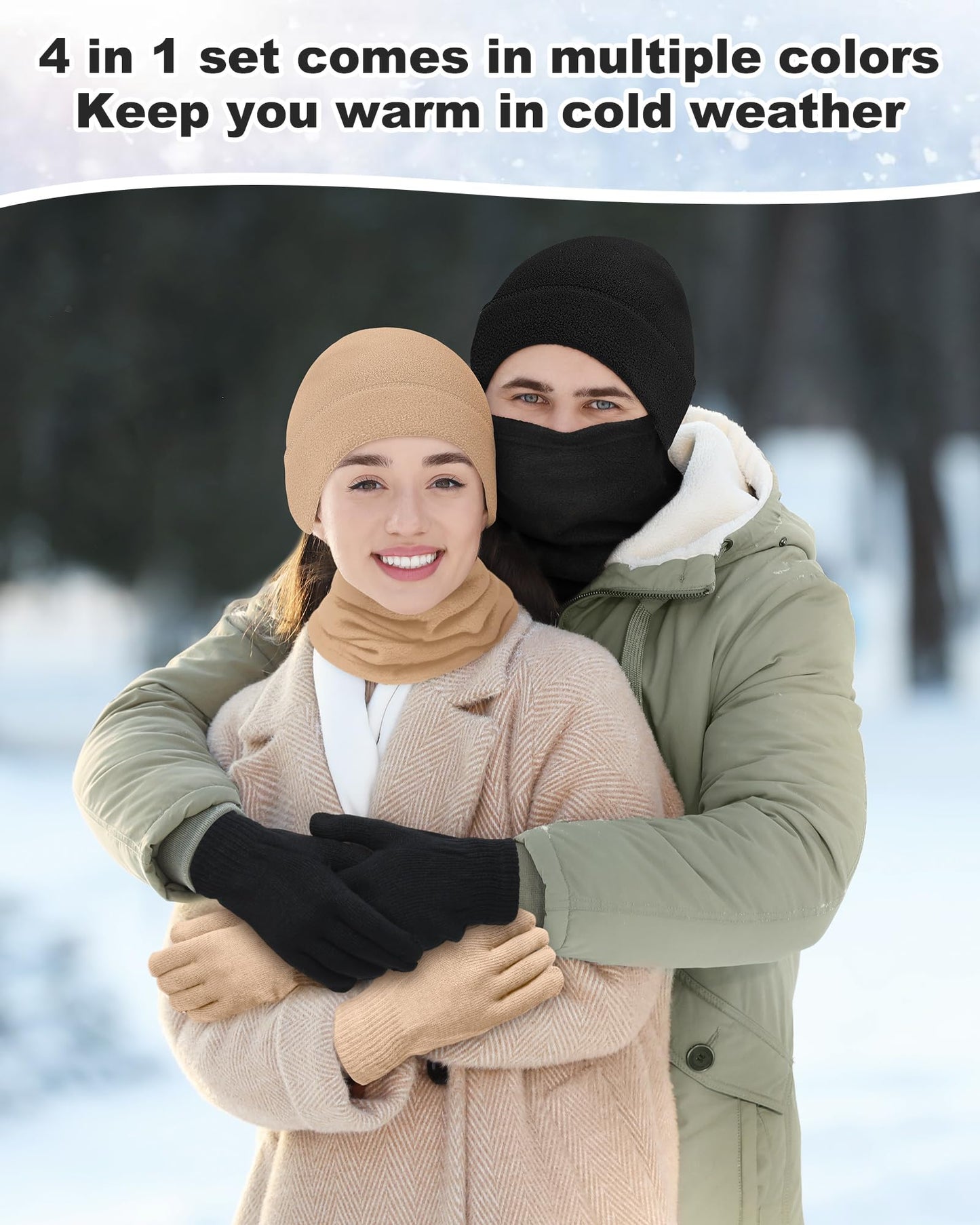 Silicherry 100 Pcs Homeless Care Package Supplies Bulk Emergency Blankets Winter Beanies Hats Scarf Gloves Socks Set
