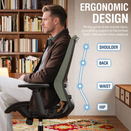 ELABEST Mesh Office Chair,Ergonomic Computer Desk Chair,Sturdy Task Chair- Adjustable Lumbar Support & Armrests,Tilt Function,Comfort Wide Seat,Swivel Home Office Chair (Dusty Sage)