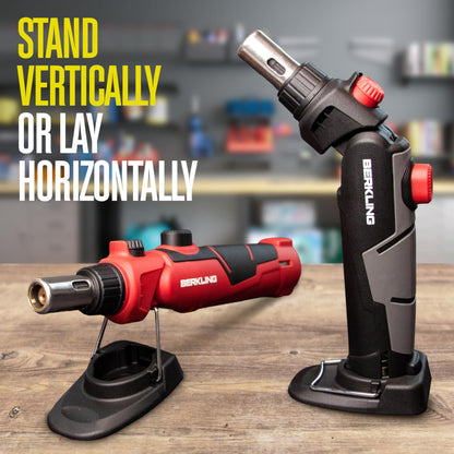 Berkling BSG-2000 Cordless Butane Soldering Torch Kit, 5-Way Adjustable Head, Multi-Functional Soldering | Heat Gun | Blow Torch, 90 Mins Runtime, 12 Attachments & A Sturdy Carrying Case (RED)