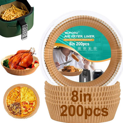 4 qt Air Fryer Liners, Ninja Foodi Liners, 200Pcs Air Fryer Liners Disposable 5qt 8 Inch Round, Circle Liners for Ninja AF101 AF150 XL AF161