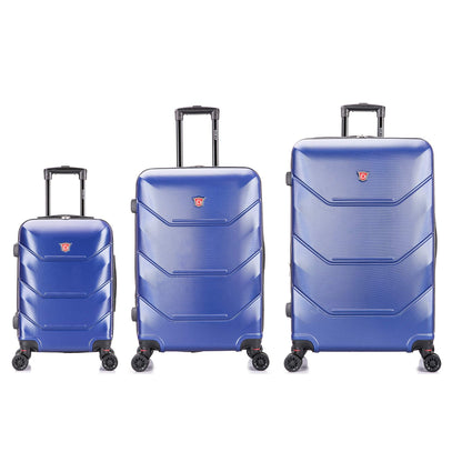 DUKAP ZONIX Luggage with Spinner Wheels | Durable Lightweight Hardshell Suitcase, Spacious Travel Sets with Handle and Trolley | (20/26/30) 3 Piece Luggage Set | Blue