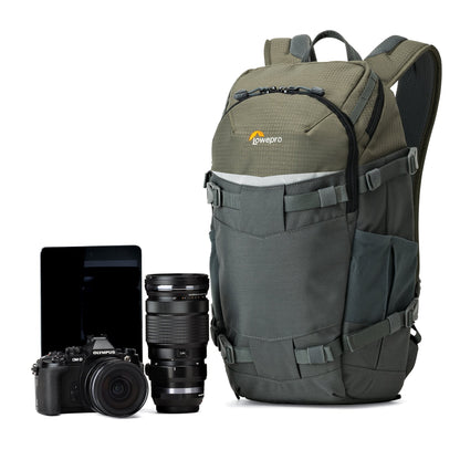 Lowepro LP37014-PWW, Flipside Trek BP 250 AW Backpack for Camera with ActiveZone Suspension System, Tablet Compartment, Grey/Dark Green