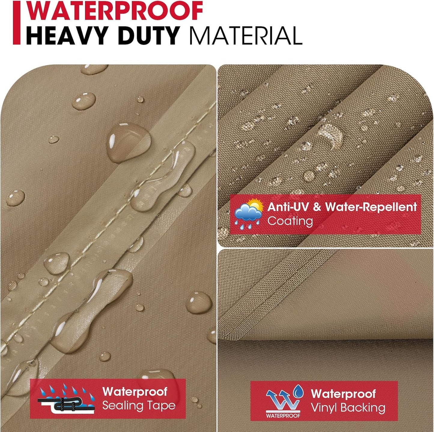Unicook 55-Inch Grill Cover - Heavy-Duty Waterproof BBQ Protection for Weber & Charbroil Grills | Neutral Taupe