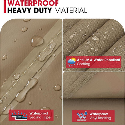 Unicook 55-Inch Grill Cover - Heavy-Duty Waterproof BBQ Protection for Weber & Charbroil Grills | Neutral Taupe