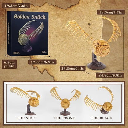 Golden Snitch Building Blocks Set Compatible with Lego Particle SizeUnique Harry Snitch Design Model DecorationCreative Gift for 6+ BoysGirls or Adults