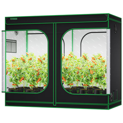 VIVOSUN S848 4x8 Grow Tent 96"x48"x80" High Reflective Mylar Tents with Observation Window and Floor Tray for Hydroponics Indoor Plant for VS4000/VSF4300