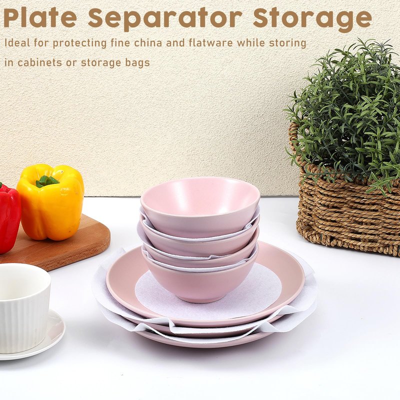 Xthrotsenk 96 Pcs Plate China Storage Dividers 3 Size Felt Plate Separators