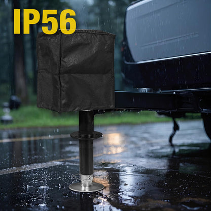 YELLOW JACKET 7 Way Electric Trailer Jack 5000lbs with Waterproof Protective Cover & LED Light for Travel Trailer Camper, RV