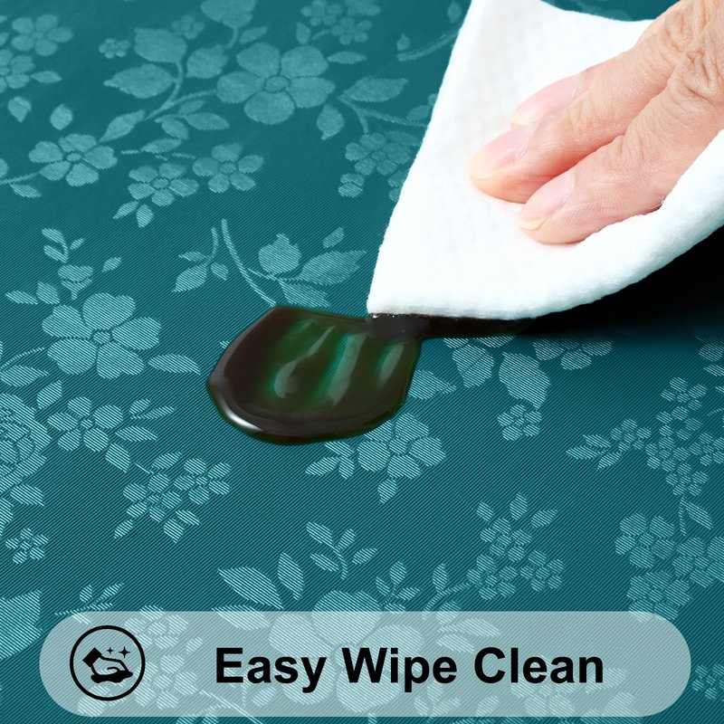 Smiry Round Table Cloth, Waterproof Heavy Duty Vinyl Tablecloths, Wipeable Washable Table Cover for Kitchen and Dining Room (Emerald Green, 60" Round)