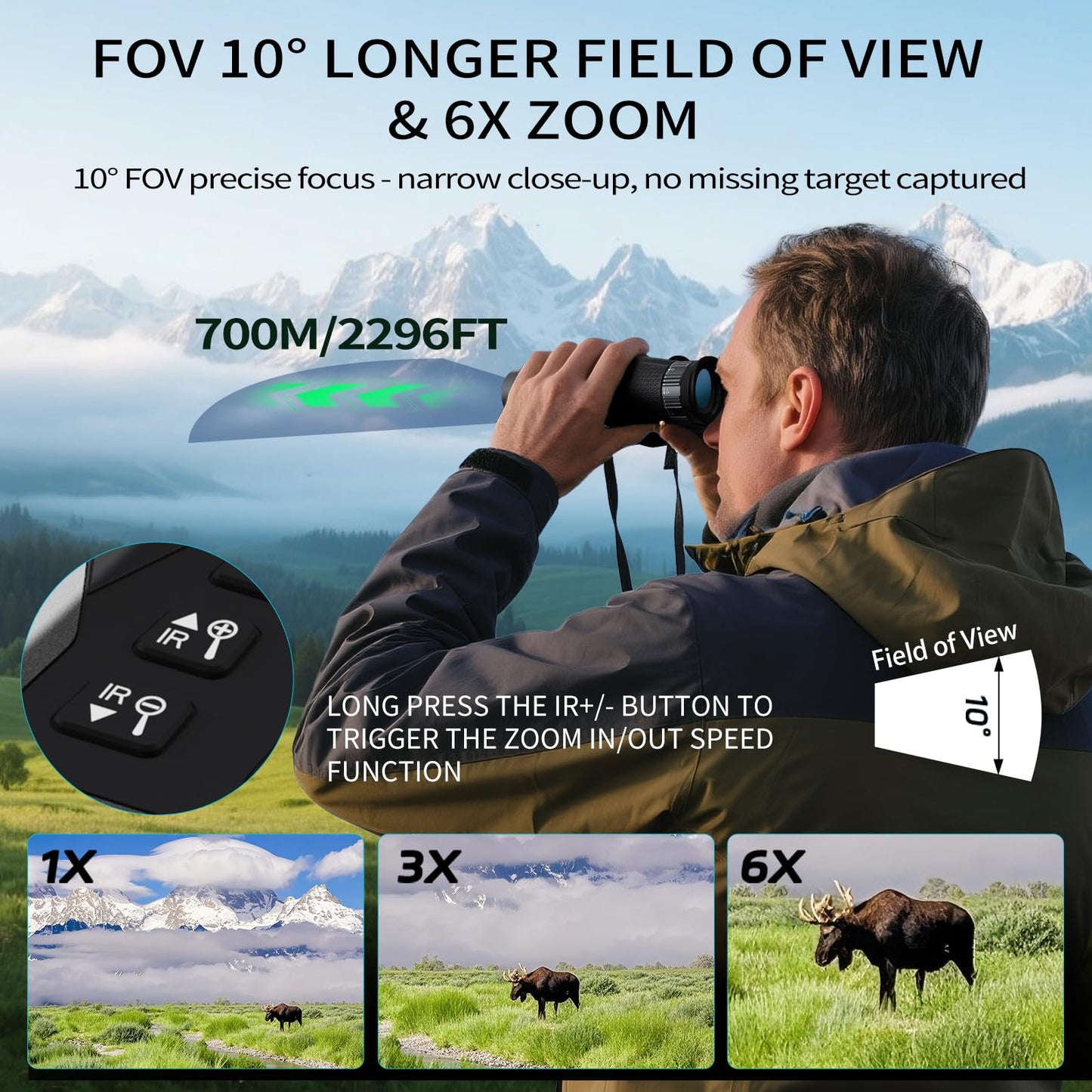 ArzzuNiu 3D-VR Night Vision Goggles - 4K Head Mounted 2296FT Digital Infrared 850nm Night Vision Binoculars for Adults Military Tactical,Camping in Complete Darkness 6X Digital Zoom Include 32GB Card