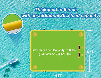 Wauffua Inflatable Floating Dock for Lakes, Thick and Extra Wide Lake Floats for Adults, Non-Slip Air Dock Platform with Portable Carrying Bag, Floating Platform Island for Pool Beach Ocean