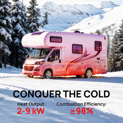 TURBRO 9kW Diesel Heater, 12V/24V/110V, Toolbox Parking Heater with Smart LCD, Remote and Bluetooth APP Control, Programmable Timer, Portable for RV, Camper, Truck, Boat, Tent, Garage, Shop, T8BP