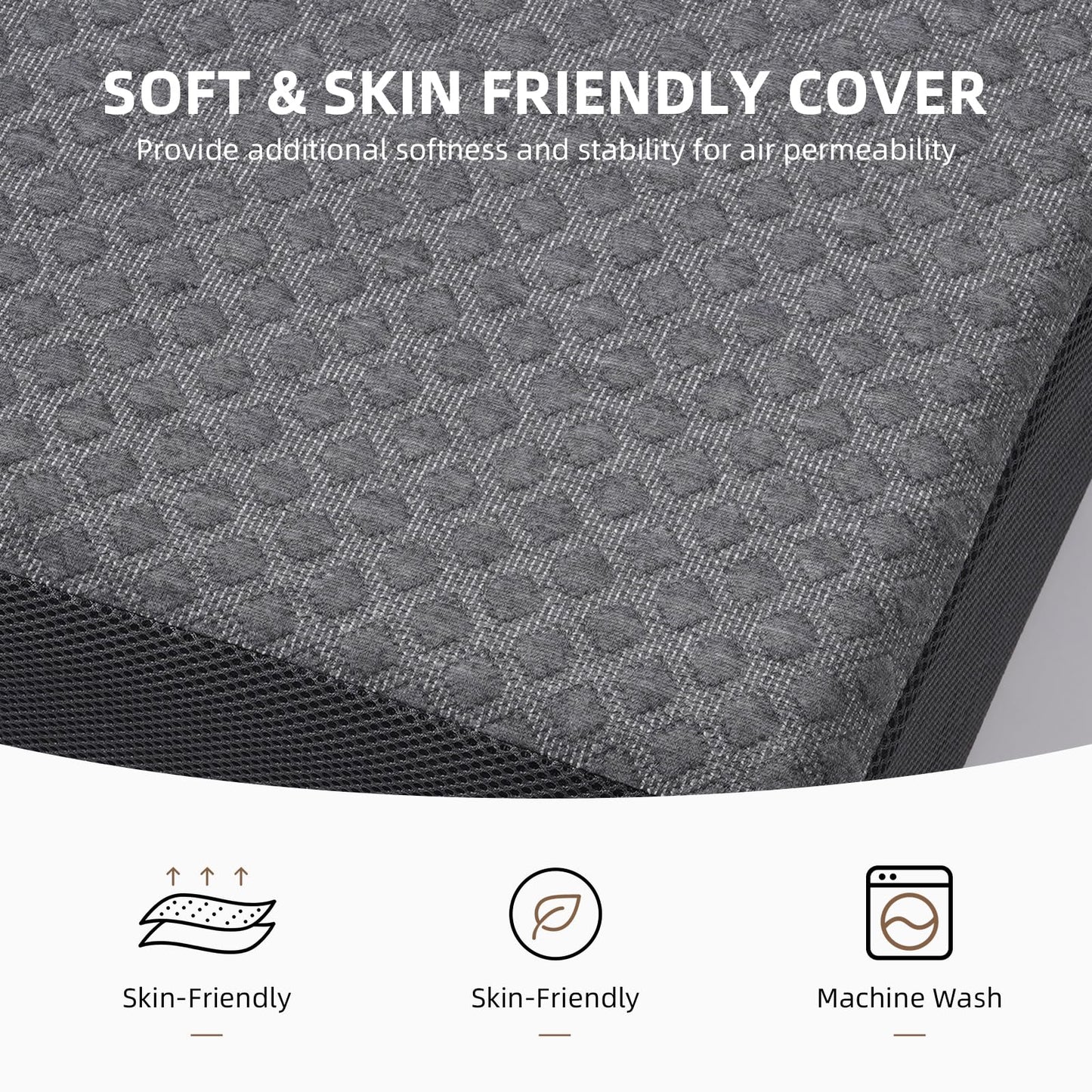 Comtrihion Portable Tri-Fold Memory Foam Mattress – 4-Inch Single Size Foldable Mattress with Washable Cover, Handle & Non-Slip Base for Travel, Camping, RV, Guest Rooms & Yoga