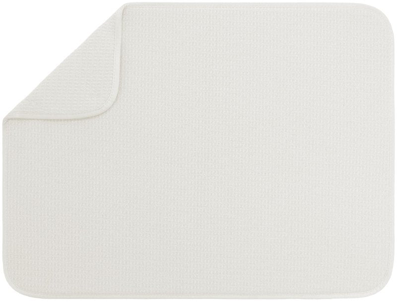 S&T INC. Dish Drying Mat XL, 18” x 24”, Absorbent Microfiber Kitchen Counter Mat, Dish Drying Pad for Dishes, Utensils, Pots and Pans, Extra Large, Cream