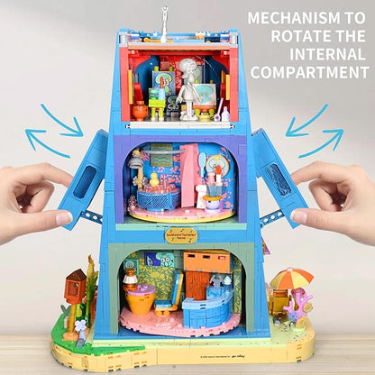 Toy Building Brick Blocks Toys Sets kit Action Figures Pineapple House Patrick Stone Star Home for Boys and Girls Kids Age 2-4 3-5 5-7 8-12 Fans Gift - 1655 pcs