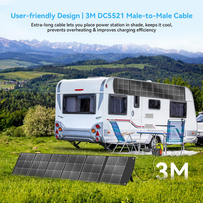 Ecosonique 300W Portable Solar Panel for Most Power Stations, Foldable & Lightweight Solar Suitcase with Kickstands, 40V MC4 & Multi-Output for Solar Generators, RVs, Camping, and Outdoor Use