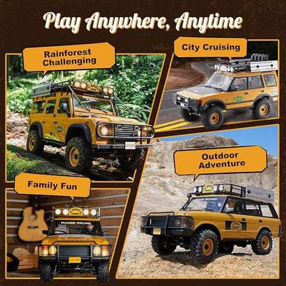 BEEZRC FMS 1/10 FCX10 RC Crawler Officially Authorized Land Rover Series Camel Trophy Edition RC Model 4WD RC Rock Truck 2.4Ghz Hobby Grade RC Off Road Vehicle for Adults RS (Discovery)