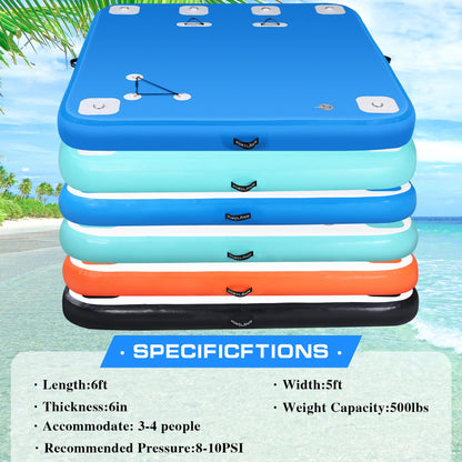 ROMELANDS Inflatable Floating Dock, Swim Platform Floating Island Raft, Large Air Mat Inflatable Water Pad with None-Slip Surface for Lake Pool Beach Ocean