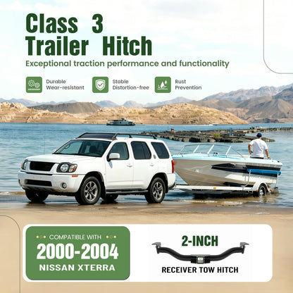 ALMULOO Trailer Tow Hitch 2 Inch Receiver Class 3 Compatible with 2000-2004 Nissan Xterra
