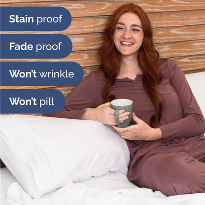 Bulk Case Pack of 10 Sheet Sets - Complete 4 Piece Sheet Sets - Bulk Twin Size Bedding - Wholesale Case Pack for Hotels, Spa & Airbnbs - Deep Pocket & Wrinkle Free - Cooling & Breathable - Twin, White