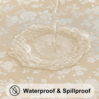 Smiry Rectangle Table Cloth, Waterproof Heavy Duty Vinyl Tablecloths, Wipeable Washable Table Cover for Kitchen and Dining Room (Beige, 60" X 84")
